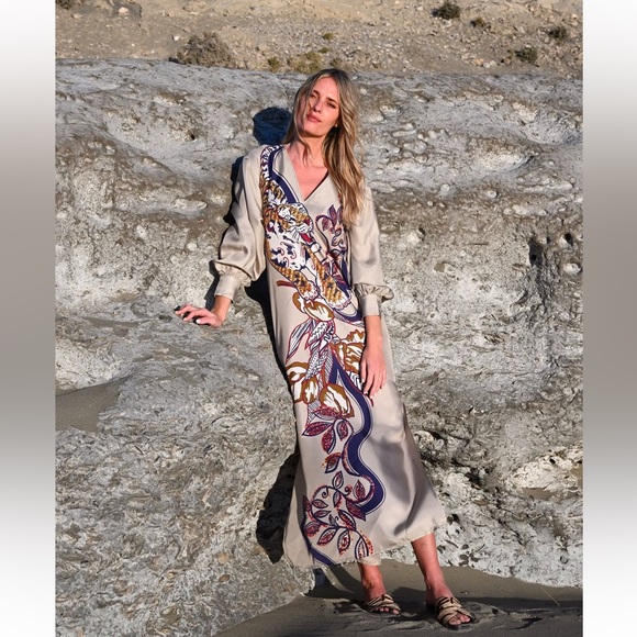 LAS SURENAS Dresses & Skirts - LAS SURENAS silk long sleeve dress